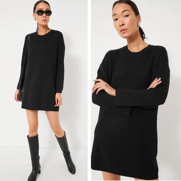 🛑SOLD🛑 Tuckernuck Vivianne Dress Size M Noir Black Metallic Sweater Mini Pomande - Picture 1 of 13